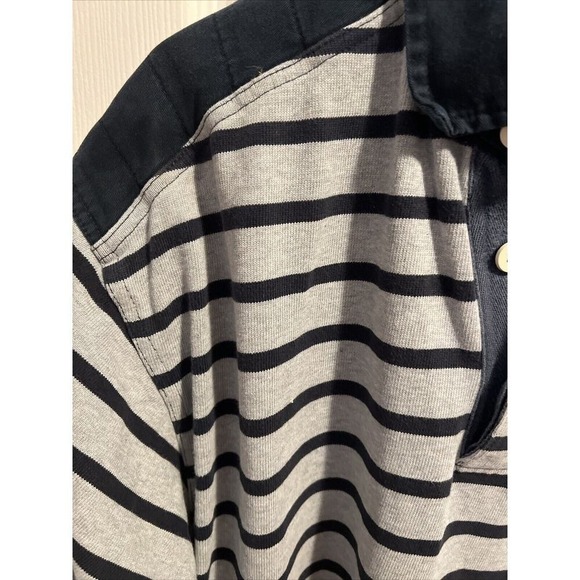 RM WILLIAMS Mens L Rugby Polo Striped Blue/Gray Collared Long Sleeve Jersey AUS - Picture 10 of 16